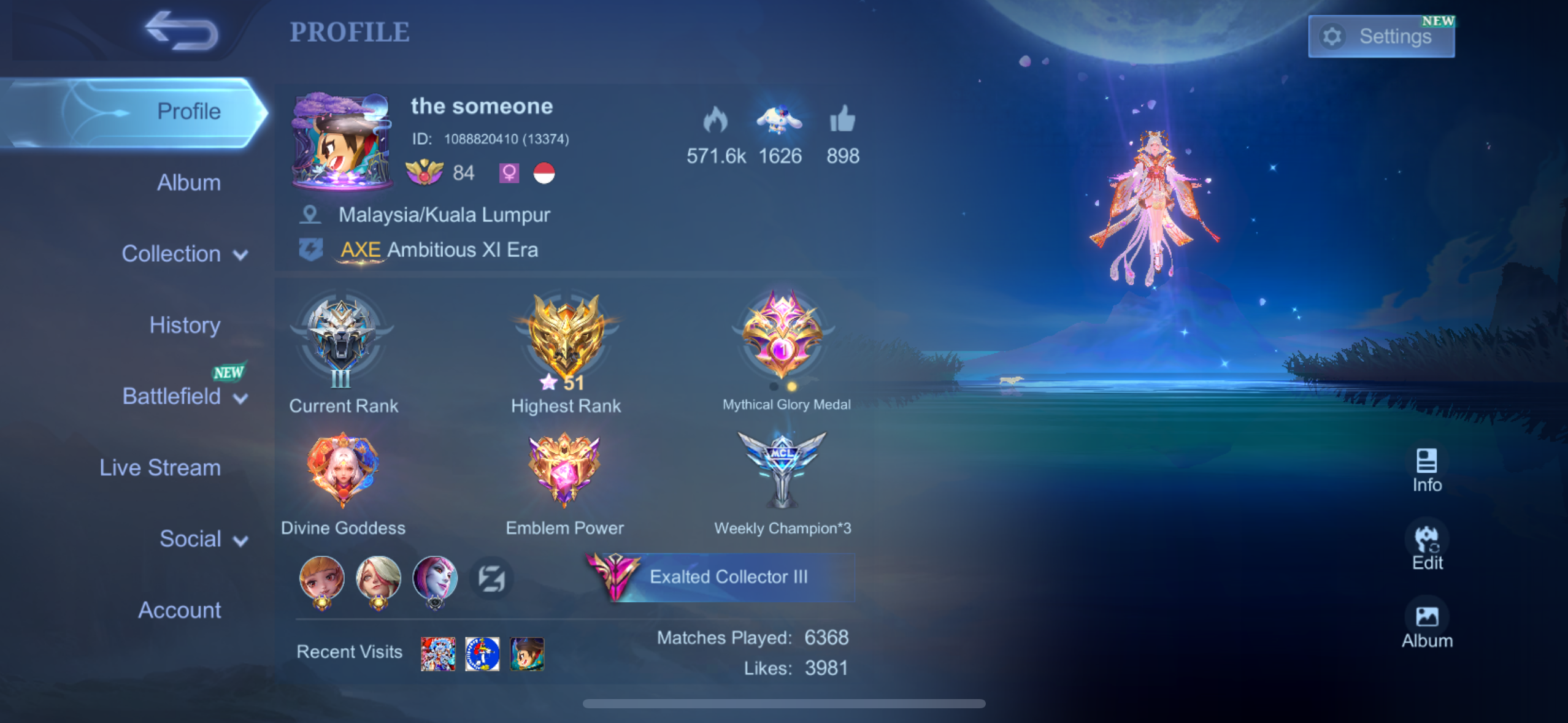 Mobile legend account