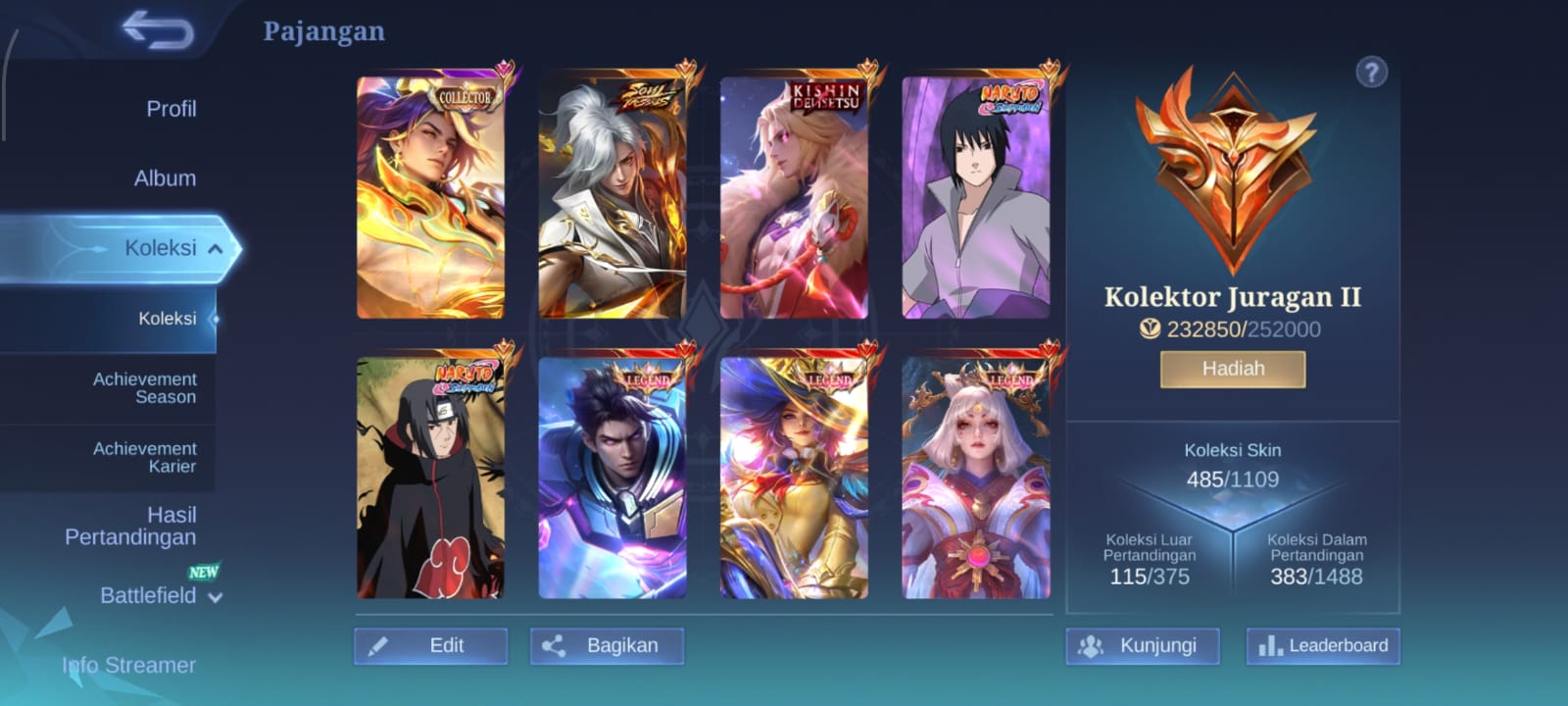 3 legend skin limited banyak