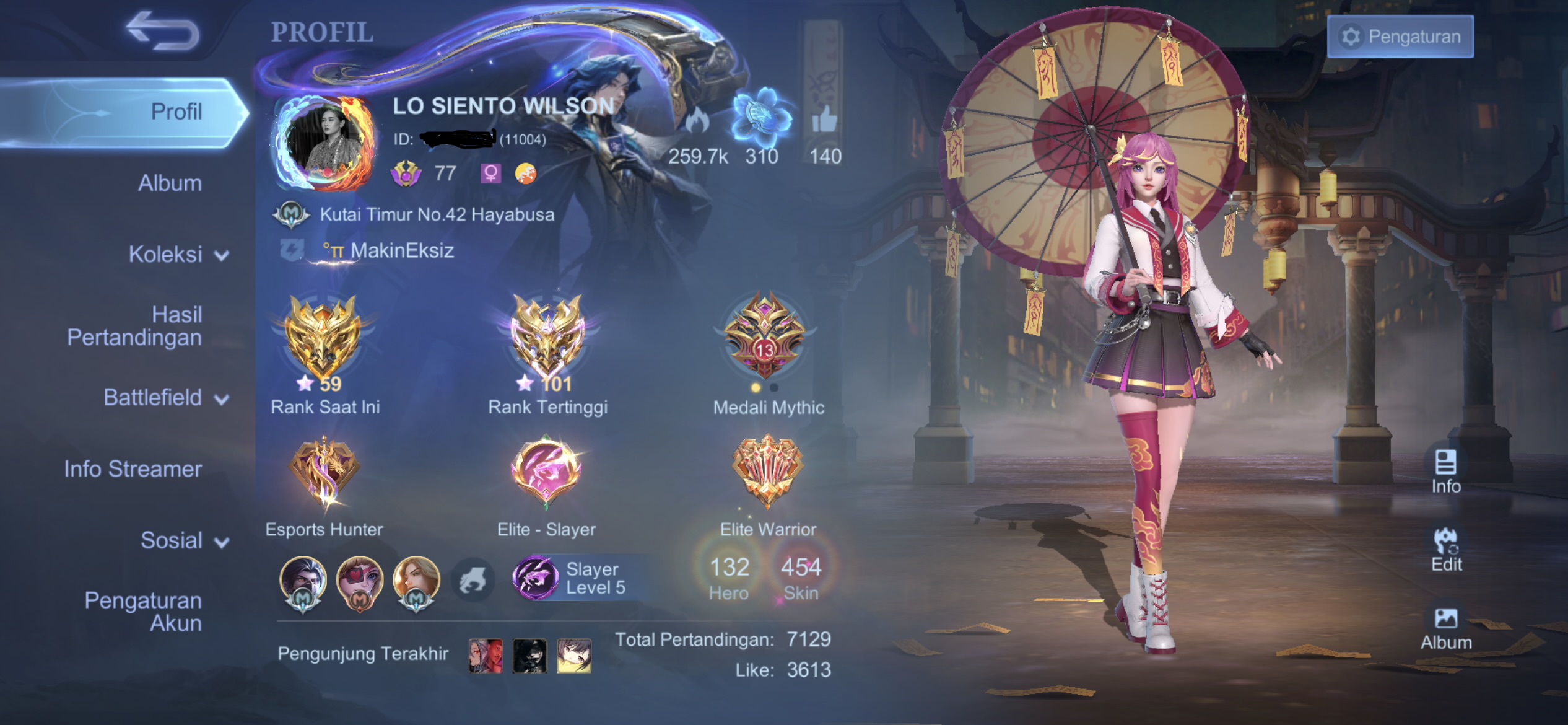 mlbb account skins 454 1legends and skins limited editions