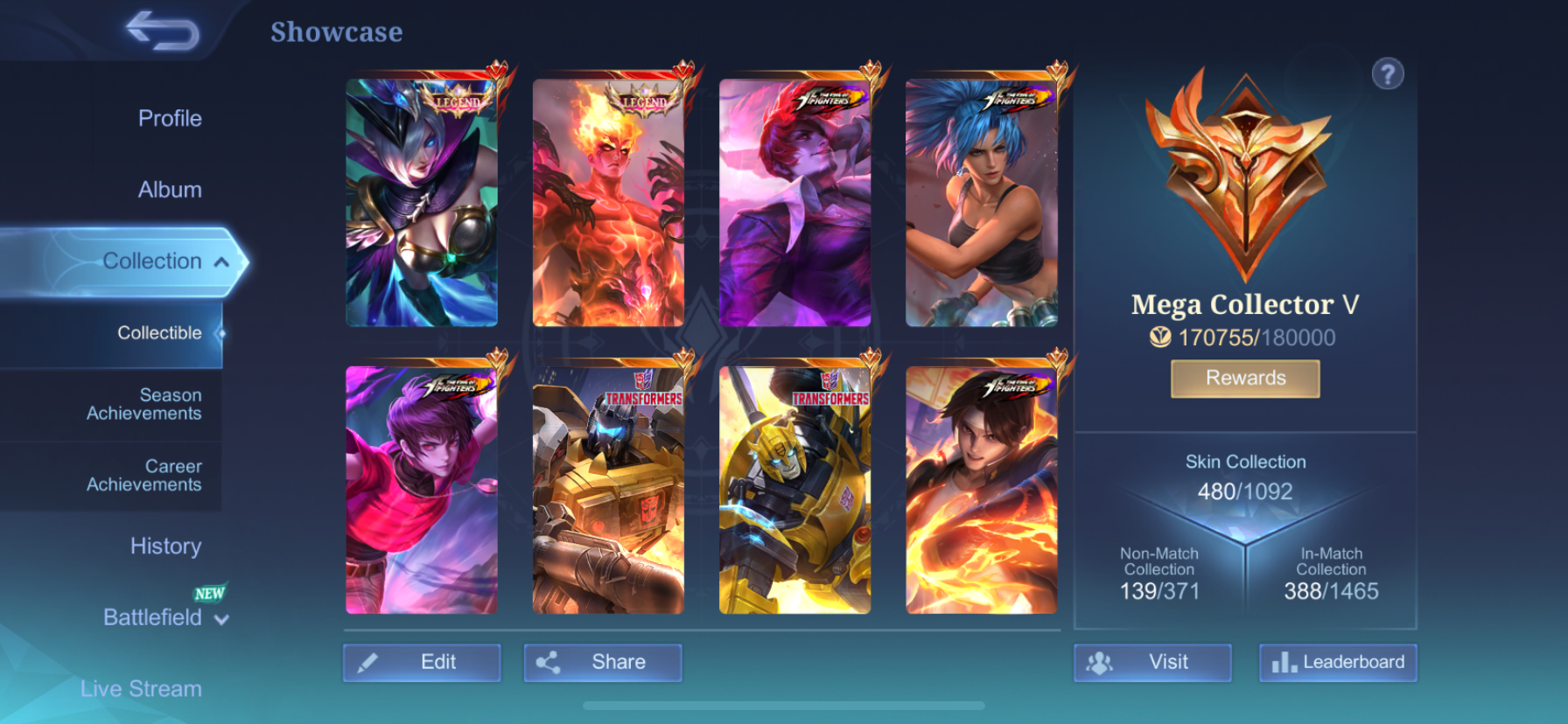 Account MEGA COLLECTOR V , 2 Legend skin and other nice skin