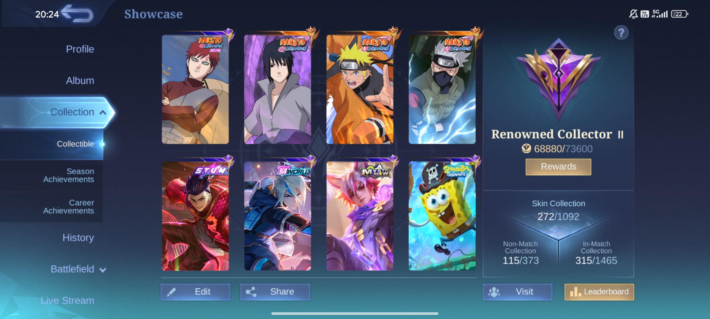 Full hero emblem max 4 skin naruto