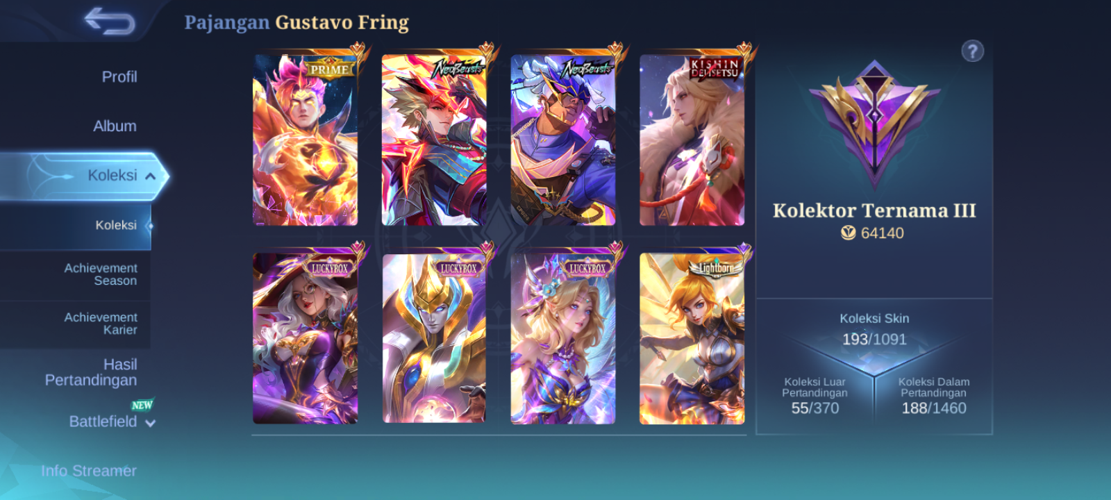 DI JUAL AKUN MOBILE LEGEND