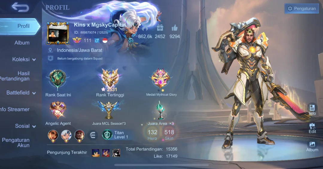 AKUN HIGHRANK 2531 + BORDER TOP 2 SQ DAN AIRPLANE